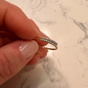 Stone and Strand dainty gold ring